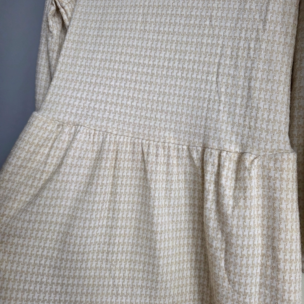 Draper James Gold Shimmer Metallic Holiday Event Dress Xs Extra Small - Picture 2 of 6